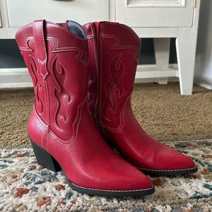 Red cowboy boots